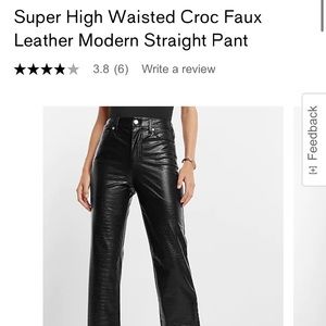 NWT- EXPRESS super high waisted croc faux leather straight pant